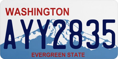 WA license plate AYY2835