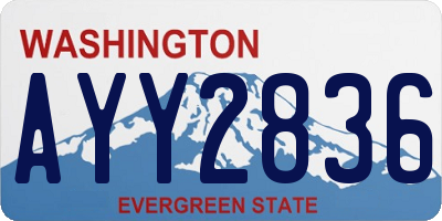 WA license plate AYY2836