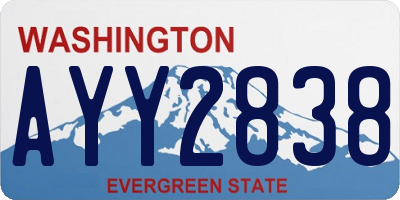 WA license plate AYY2838