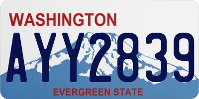 WA license plate AYY2839