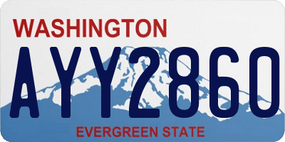 WA license plate AYY2860