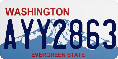 WA license plate AYY2863