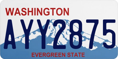 WA license plate AYY2875