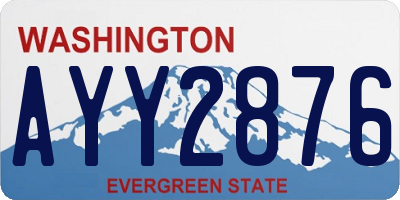 WA license plate AYY2876