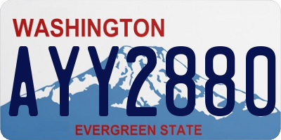 WA license plate AYY2880