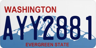 WA license plate AYY2881