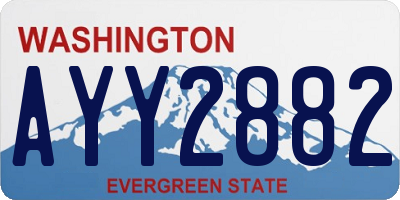 WA license plate AYY2882