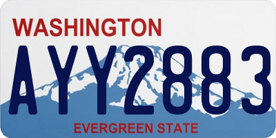 WA license plate AYY2883