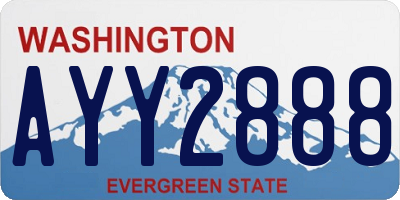 WA license plate AYY2888