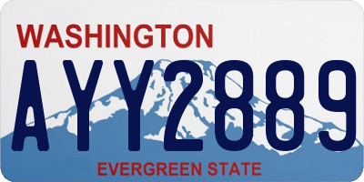 WA license plate AYY2889