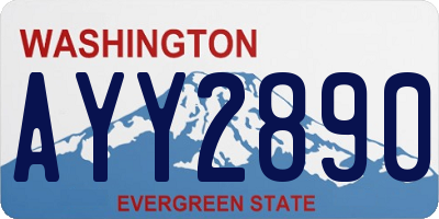 WA license plate AYY2890