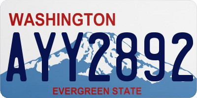 WA license plate AYY2892