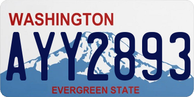 WA license plate AYY2893