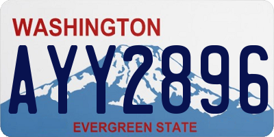 WA license plate AYY2896