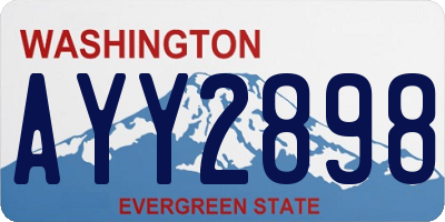 WA license plate AYY2898