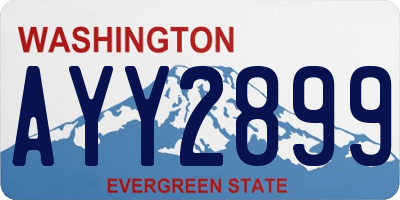 WA license plate AYY2899