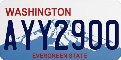 WA license plate AYY2900