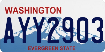 WA license plate AYY2903