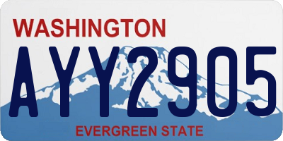 WA license plate AYY2905