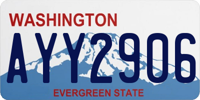 WA license plate AYY2906