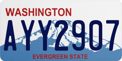 WA license plate AYY2907