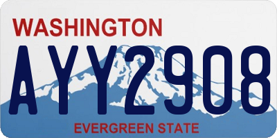 WA license plate AYY2908