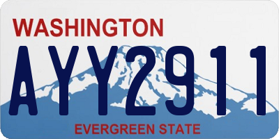 WA license plate AYY2911