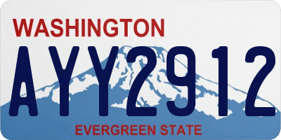 WA license plate AYY2912