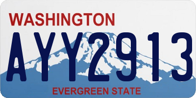 WA license plate AYY2913