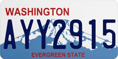 WA license plate AYY2915