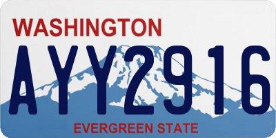 WA license plate AYY2916