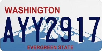 WA license plate AYY2917