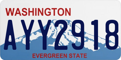 WA license plate AYY2918