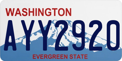 WA license plate AYY2920