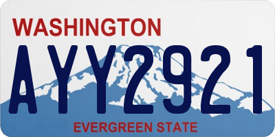 WA license plate AYY2921