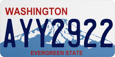 WA license plate AYY2922