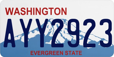 WA license plate AYY2923