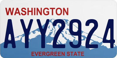 WA license plate AYY2924