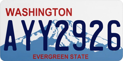 WA license plate AYY2926