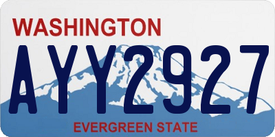 WA license plate AYY2927