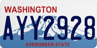 WA license plate AYY2928