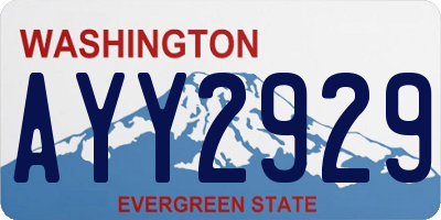 WA license plate AYY2929