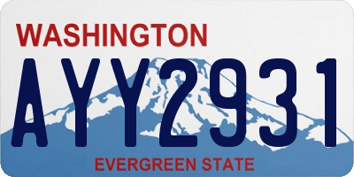 WA license plate AYY2931