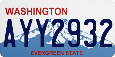 WA license plate AYY2932