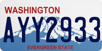 WA license plate AYY2933