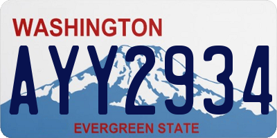 WA license plate AYY2934