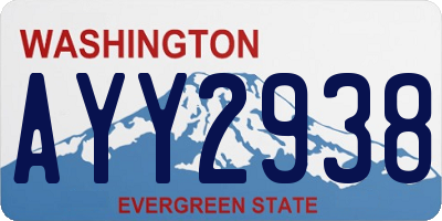 WA license plate AYY2938