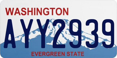 WA license plate AYY2939