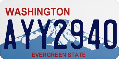 WA license plate AYY2940