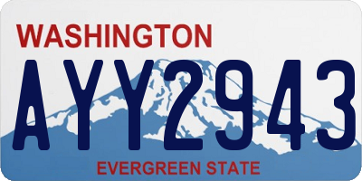 WA license plate AYY2943